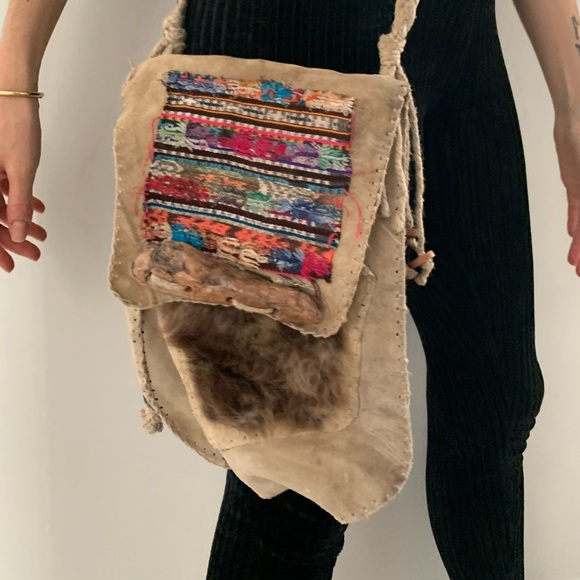 HANDCRAFTED LEATHER BOHO SIDE BAG - Picture 2 of 2